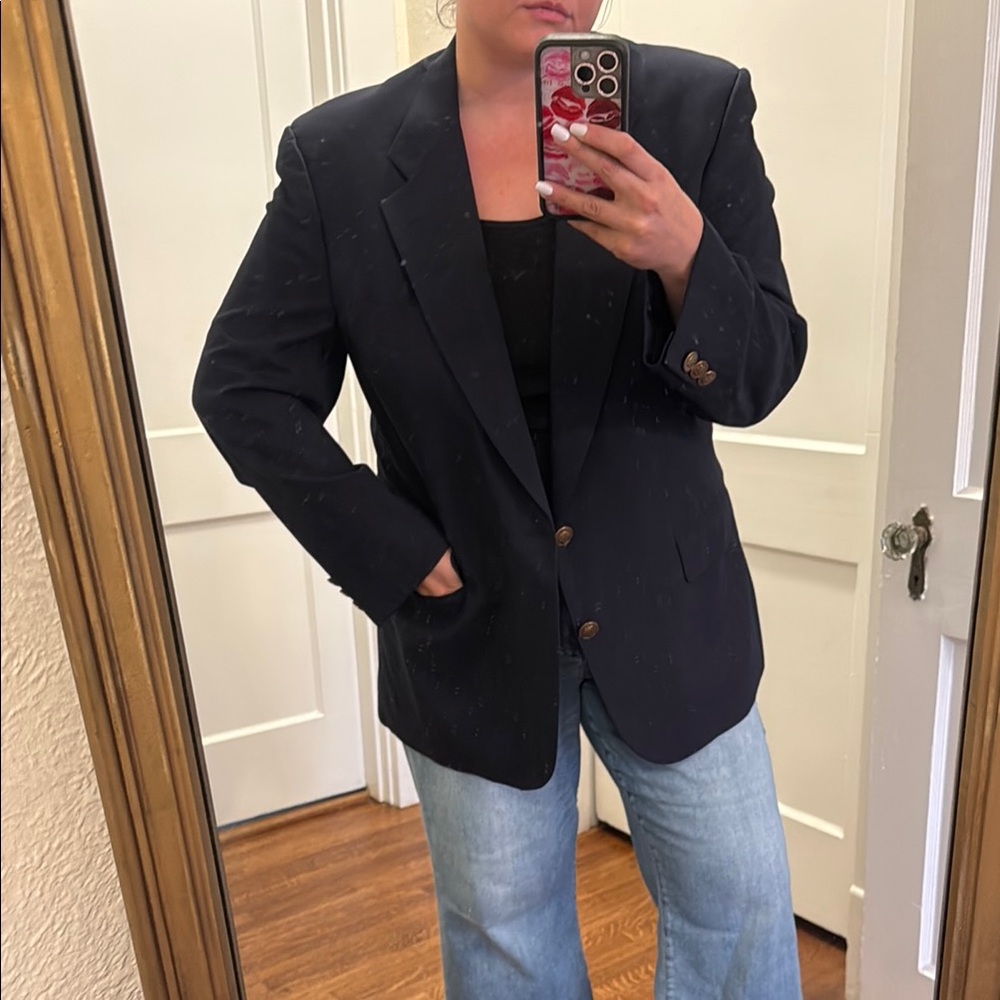 Vintage Burberry Navy Blazer